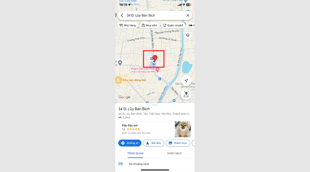 đo khoảng cách trên google map iphone