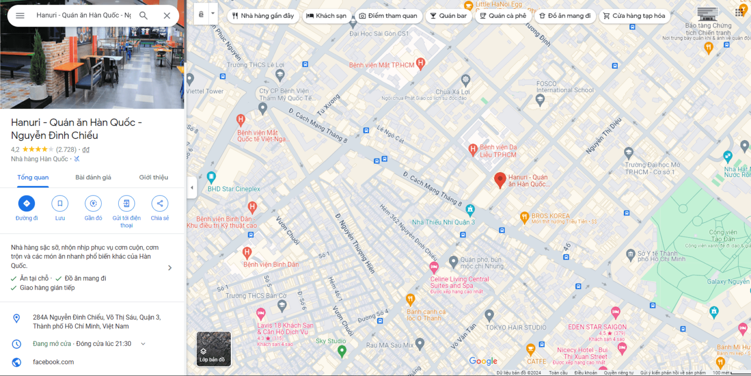 tính năng đánh giá google map