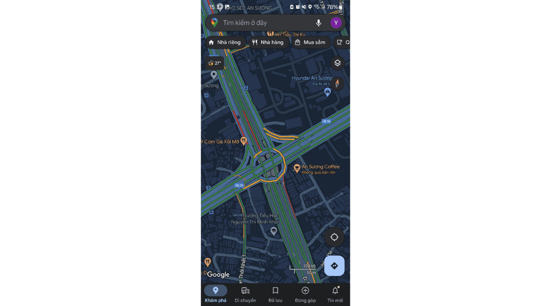 xem giao thông trên google map